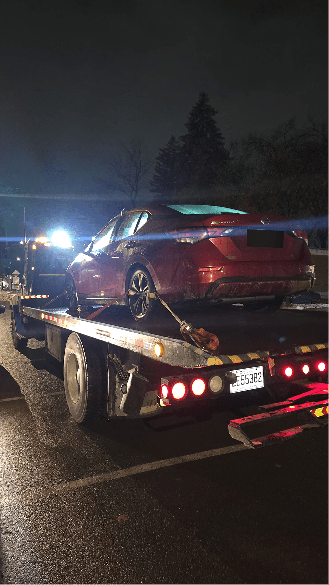 Remorquage d'accident de voiture